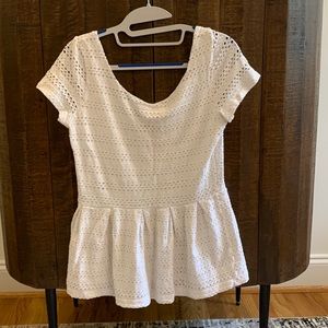 Eight- Sixty pleated crochet top